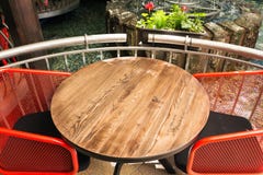 Empty wood table top and Perspective blurred of bokeh light background/selective focus. Can be used to display or install your royalty free stock image Empty wood table top and Perspective blurred of bokeh light background/selective focus. Can be used to display or install your royalty free stock image