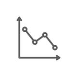 En bas du graphique, analysant des modèles de diagramme rayez l'icône illustration stock En bas du graphique, analysant des modèles de diagramme rayez l'icône illustration stock