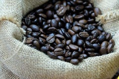 En el foco selectivo de los granos de café asados abundancia imagenes de archivo En el foco selectivo de los granos de café asados abundancia imagenes de archivo