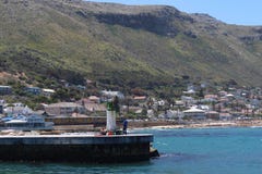 En landskapsikt av den Kalk fjärdhamnen i Cape Town arkivfoton En landskapsikt av den Kalk fjärdhamnen i Cape Town arkivfoton
