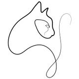 En linje kattdesignkontur också vektor för coreldrawillustration stock illustrationer En linje kattdesignkontur också vektor för coreldrawillustration stock illustrationer