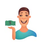 En lyckad affärsman med dollar vektor illustrationer En lyckad affärsman med dollar vektor illustrationer