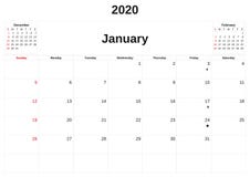 2020 en m?natlig kalender med vit bakgrund vektor illustrationer 2020 en m?natlig kalender med vit bakgrund vektor illustrationer