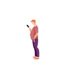 En man med en smartphone stock illustrationer En man med en smartphone stock illustrationer