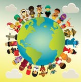 En todo el mundo para los niños 23 personas con su ropa nacional tradicional stock de ilustración En todo el mundo para los niños 23 personas con su ropa nacional tradicional stock de ilustración