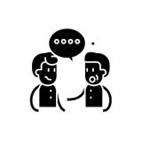 Encontrando a los amigos icono negro, muestra del vector en fondo aislado Hacer frente a símbolo del concepto de los amigos, ejem ilustración del vector Encontrando a los amigos icono negro, muestra del vector en fondo aislado Hacer frente a símbolo del concepto de los amigos, ejem ilustración del vector