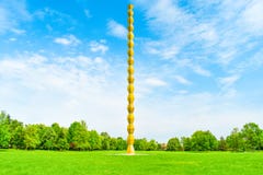 The Endless Column or Infinity Column in the central park from Targu Jiu in a summer day. The endless Column or Coloana royalty free stock image The Endless Column or Infinity Column in the central park from Targu Jiu in a summer day. The endless Column or Coloana royalty free stock image