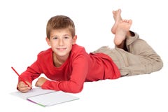 Enfant adorable avec le mensonge de cheveu blond photo stock Enfant adorable avec le mensonge de cheveu blond photo stock