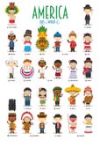 Enfants et nationalités du vecteur du monde : L'Amérique illustration stock Enfants et nationalités du vecteur du monde : L'Amérique illustration stock