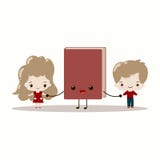 Enfants mignons avec l'illustration de vecteur de livre illustration libre de droits Enfants mignons avec l'illustration de vecteur de livre illustration libre de droits
