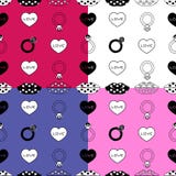 Engagement pattern set in four background colors stock illustration Engagement pattern set in four background colors stock illustration