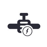 Engine with Lighting Bolt icon vector sign and symbol isolated on white background, Engine with Lighting Bolt logo concept royalty free illustration Engine with Lighting Bolt icon vector sign and symbol isolated on white background, Engine with Lighting Bolt logo concept royalty free illustration