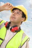 Engineer or builder looking up at progress stock photography Engineer or builder looking up at progress stock photography
