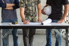 Engineer meeting for planning architectural project Royalty Free Stock Image Engineer meeting for planning architectural project Royalty Free Stock Image