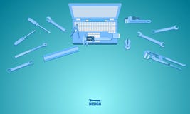 Engineering design concept top view around with screwdriver wrench ruler vernier caliper cheater bar vector illustration eps10 royalty free illustration Engineering design concept top view around with screwdriver wrench ruler vernier caliper cheater bar vector illustration eps10 royalty free illustration