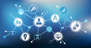 Engineering illustration: digitalization, technology, innovation - abstract concept stock illustration Engineering illustration: digitalization, technology, innovation - abstract concept stock illustration