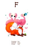 English Alphabet series of Amusing Animals letter F 1/26 vector illustration English Alphabet series of Amusing Animals letter F 1/26 vector illustration