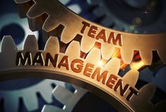 Engranajes de oro con Team Management Concept ilustración 3D libre illustration Engranajes de oro con Team Management Concept ilustración 3D libre illustration