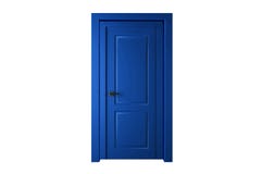 Enig blauw deurkader met gesloten deuren slechts, geen muren stock illustratie Enig blauw deurkader met gesloten deuren slechts, geen muren stock illustratie