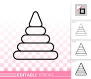 Enkel svart linje vektorsymbol för pyramidleksak royaltyfri illustrationer Enkel svart linje vektorsymbol för pyramidleksak royaltyfri illustrationer