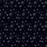 Enkel sömlös modell för snöflinga Svart snö på vit bakgrund Abstrakt tapet som slår in garnering Symbol av vintern, royaltyfri illustrationer Enkel sömlös modell för snöflinga Svart snö på vit bakgrund Abstrakt tapet som slår in garnering Symbol av vintern, royaltyfri illustrationer