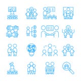 Enkel uppsättning av den Team Work symbolen vitt linjärt teckensymbol för vektor stock illustrationer Enkel uppsättning av den Team Work symbolen vitt linjärt teckensymbol för vektor stock illustrationer