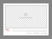 Enkelt Oktober 2018 för väggkalender år lägenhet som isoleras stock illustrationer Enkelt Oktober 2018 för väggkalender år lägenhet som isoleras stock illustrationer