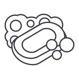 Ensaboe a linha ícone do vetor, sinal, ilustração no fundo, cursos editáveis ilustração stock Ensaboe a linha ícone do vetor, sinal, ilustração no fundo, cursos editáveis ilustração stock