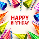 Enseigne de couverture de chapeau de partie de joyeux anniversaire illustration libre de droits Enseigne de couverture de chapeau de partie de joyeux anniversaire illustration libre de droits