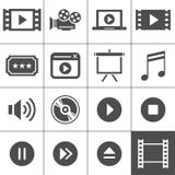 Ensemble d'icône de vidéo et de cinéma illustration stock Ensemble d'icône de vidéo et de cinéma illustration stock