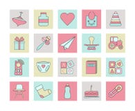 Ensemble d'icône de Web de bébé illustration stock Ensemble d'icône de Web de bébé illustration stock