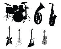 Ensemble d'instruments musicaux Illustration Libre de Droits Ensemble d'instruments musicaux Illustration Libre de Droits