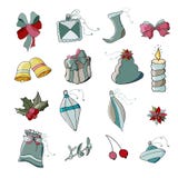 Ensemble d'ornements pour Noël illustration de vecteur Ensemble d'ornements pour Noël illustration de vecteur