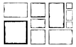 Ensemble de cadres carrés grunges d'encre Fond vide de frontière illustration libre de droits Ensemble de cadres carrés grunges d'encre Fond vide de frontière illustration libre de droits