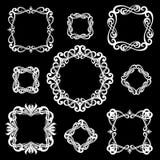 Ensemble de cadres de vintage de monogramme pour des logos Blanc sur le backgro noir illustration de vecteur Ensemble de cadres de vintage de monogramme pour des logos Blanc sur le backgro noir illustration de vecteur