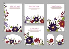Ensemble de cartes, affiches, insectes avec les ornements floraux illustration de vecteur Ensemble de cartes, affiches, insectes avec les ornements floraux illustration de vecteur