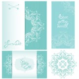 Ensemble de cartes d'invitation de mariage avec les éléments floraux illustration stock Ensemble de cartes d'invitation de mariage avec les éléments floraux illustration stock