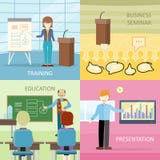 Ensemble de concepts d'éducation d'affaires dans la conception plate illustration stock Ensemble de concepts d'éducation d'affaires dans la conception plate illustration stock