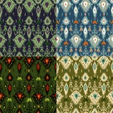 Ensemble de couleurs du modèle quatre d'Ikat illustration de vecteur Ensemble de couleurs du modèle quatre d'Ikat illustration de vecteur