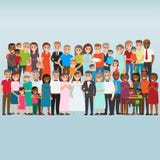 Ensemble de célébrer le vecteur de personnes de vacances de famille illustration libre de droits Ensemble de célébrer le vecteur de personnes de vacances de famille illustration libre de droits
