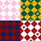 Ensemble de Diamond Chessboard Heart Valentine Background illustration stock Ensemble de Diamond Chessboard Heart Valentine Background illustration stock