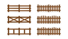Ensemble de différentes barrières en bois rurales Éléments détaillés d'isolement pour la conception d'illustration de jardin illustration stock Ensemble de différentes barrières en bois rurales Éléments détaillés d'isolement pour la conception d'illustration de jardin illustration stock