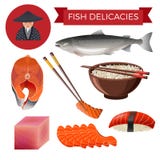 Ensemble de délicatesses de poissons illustration libre de droits Ensemble de délicatesses de poissons illustration libre de droits