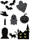 Ensemble de fantôme de Halloween de bande dessinée illustration stock Ensemble de fantôme de Halloween de bande dessinée illustration stock