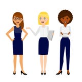 Ensemble de femme de sourire différente des affaires trois Photo stock Ensemble de femme de sourire différente des affaires trois Photo stock