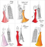 Ensemble de femmes de mode illustration de vecteur Ensemble de femmes de mode illustration de vecteur