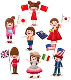Ensemble de l'indicateur de la fixation des enfants internationaux illustration stock Ensemble de l'indicateur de la fixation des enfants internationaux illustration stock