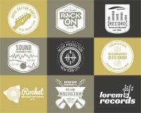 Ensemble de label musical de logo de production de musique de vecteur Photographie stock libre de droits Ensemble de label musical de logo de production de musique de vecteur Photographie stock libre de droits