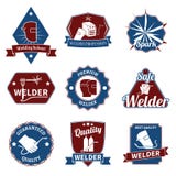 Ensemble de labels de soudeuse illustration stock Ensemble de labels de soudeuse illustration stock