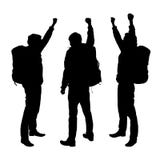 Ensemble de silhouettes réalistes des hommes de touristes illustration libre de droits Ensemble de silhouettes réalistes des hommes de touristes illustration libre de droits